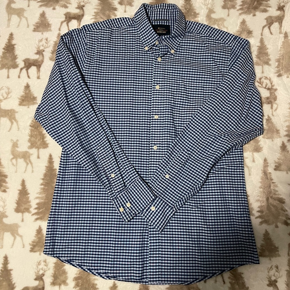 MEMBERS MARK Men’s Button down Blue Polo Shirt (Size - M)